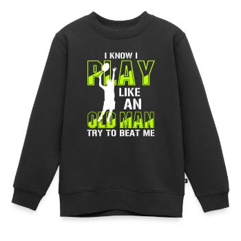 Tennis Rente Tennisspieler Rentner Geschenk - Kinder Premium Organic Sweatshirt - Schwarz - Vorne - AI Model Kid Female (0cm)