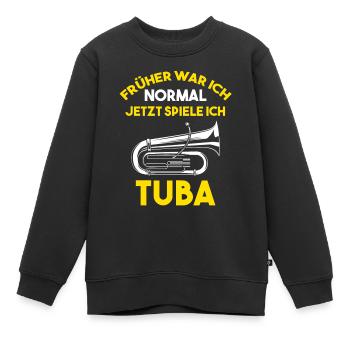 Tuba Musikverein Tubist Posaunenspieler - Kinder Premium Organic Sweatshirt - Schwarz - Vorne - AI Model Kid Female (0cm)