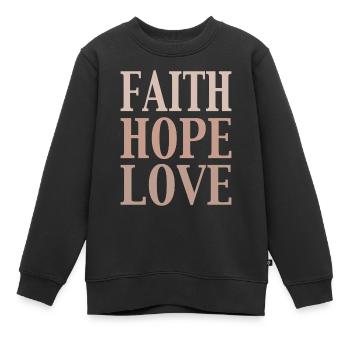 croire l’espoir - Sweat Premium enfant bio - noir - Devant - AI Model Kid Female (0cm)