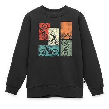 Ebike Cyclisme Retro E Vélo Vélo Batterie Vélo - Sweat Premium enfant bio - noir - Devant - AI Model Kid Female (0cm)