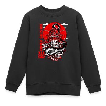 Dunkle Geisha japanische Kunstwerk - Kinder Premium Organic Sweatshirt - Schwarz - Vorne - AI Model Kid Female (0cm)
