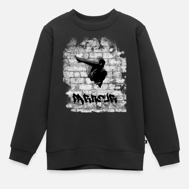 Parkour - Sweat Premium enfant bio - noir