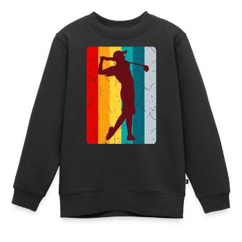 GOLF RETRO Golfer Outfit Golferinnen Golf Spieler - Kinder Premium Organic Sweatshirt - Schwarz - Vorne - AI Model Kid Female (0cm)