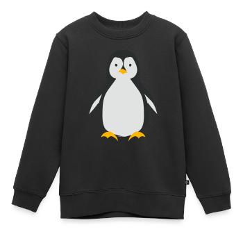 Pingouin - Sweat Premium enfant bio - noir - Devant - AI Model Kid Female (0cm)