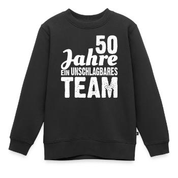 Goldene Hochzeit 50 Jahre ein unschlagbares Team - Kinder Premium Organic Sweatshirt - Schwarz - Vorne - AI Model Kid Female (0cm)