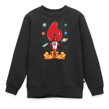 Astronaute de fusée 6 ans 6 ans 6 ans de l’espace - Sweat Premium enfant bio - noir - Devant - AI Model Kid Female (0cm)