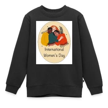 International Womes Day - Kinder Premium Organic Sweatshirt - Schwarz - Vorne - AI Model Kid Female (0cm)