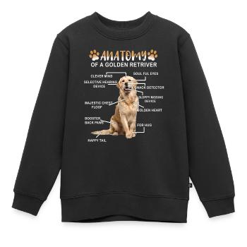 Golden Golden Retriever Hund - Kinder Premium Organic Sweatshirt - Schwarz - Vorne - AI Model Kid Female (0cm)