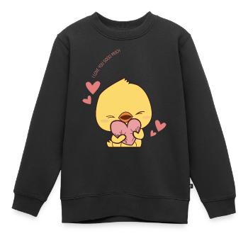 Petit poussin - Sweat Premium enfant bio - noir - Devant - AI Model Kid Female (0cm)