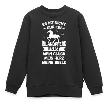 Islandpferd - Kinder Premium Organic Sweatshirt - Schwarz - Vorne - AI Model Kid Female (0cm)