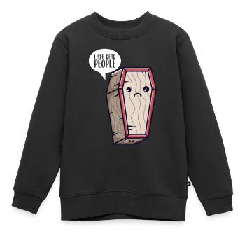 Ich sehe tote Menschen Leichen Bestatter - Kinder Premium Organic Sweatshirt - Schwarz - Vorne - AI Model Kid Female (0cm)