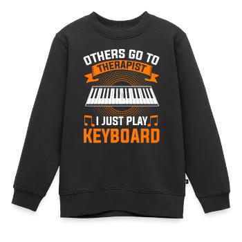 Clavier clavier clavier musiciens - Sweat Premium enfant bio - noir - Devant - AI Model Kid Female (0cm)