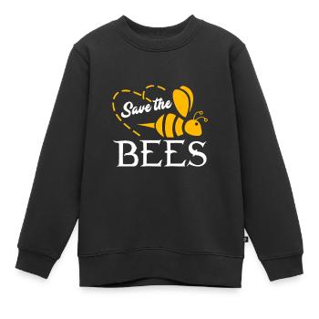 Abeilles Abeilles Abeilles Abeilles nid d’abeilles Abeilles nid d’abeilles - Sweat Premium enfant bio - noir - Devant - AI Model Kid Female (0cm)