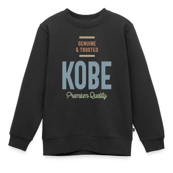 Kobe Personalized Name Birthday Gift - Kids Premium Organic Sweatshirt - black - Front - AI Model Kid Female (0cm)
