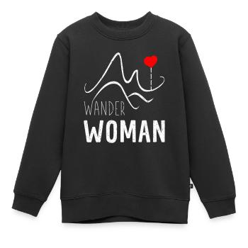 Randonner Woman Randonnée - Sweat Premium enfant bio - noir - Devant - AI Model Kid Female (0cm)