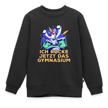 Gymnasiast Schulwechsel zum Gymnasium Schlagzeug - Kinder Premium Organic Sweatshirt - Schwarz - Vorne - AI Model Kid Female (0cm)