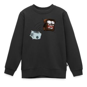 Toast Frühstück - Kinder Premium Organic Sweatshirt - Schwarz - Vorne - AI Model Kid Female (0cm)