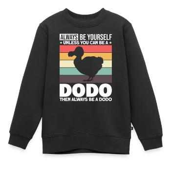 Dodo oiseau amants Ornithologues Disparus - Sweat Premium enfant bio - noir - Devant - AI Model Kid Female (0cm)