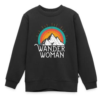 Randonner Woman Randonnée - Sweat Premium enfant bio - noir - Devant - AI Model Kid Female (0cm)
