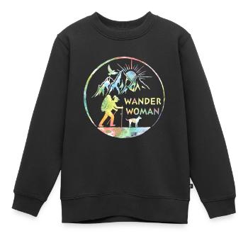 Randonner Woman Randonnée - Sweat Premium enfant bio - noir - Devant - AI Model Kid Female (0cm)