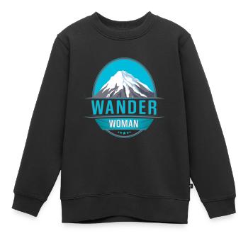 Randonner Woman Randonnée - Sweat Premium enfant bio - noir - Devant - AI Model Kid Female (0cm)