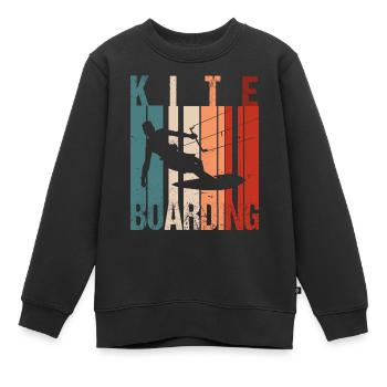 Kiteboarder Vintage Kitesurfing Kitesurfer - Kinder Premium Organic Sweatshirt - Schwarz - Vorne - AI Model Kid Female (0cm)