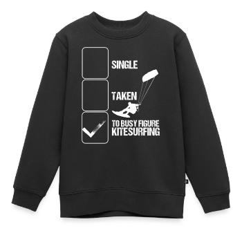 Kitesurfer Kiteboarding Windsurfer Kitesurf - Kinder Premium Organic Sweatshirt - Schwarz - Vorne - AI Model Kid Female (0cm)