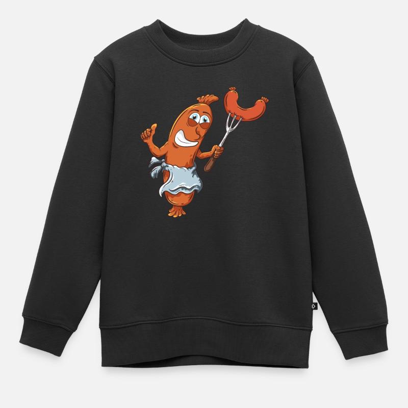 Grillen Würstchen Wurst - Kinder Premium Organic Sweatshirt - Schwarz