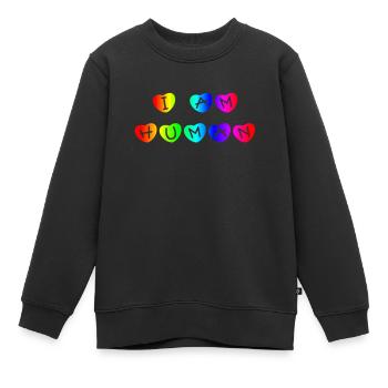 Arc-en-ciel, Arc-en-ciel, Arc-en-ciel, Arc-en-ciel - Sweat Premium enfant bio - noir - Devant - AI Model Kid Female (0cm)