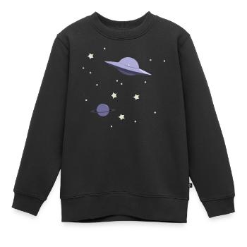 UFO im All - Kinder Premium Organic Sweatshirt - Schwarz - Vorne - AI Model Kid Female (0cm)
