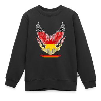 ADLER ALLEMAGNE by The Manzanita - Sweat Premium enfant bio - noir - Devant - AI Model Kid Female (0cm)