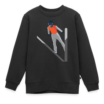 Skispringer - Kinder Premium Organic Sweatshirt - Schwarz - Vorne - AI Model Kid Female (0cm)