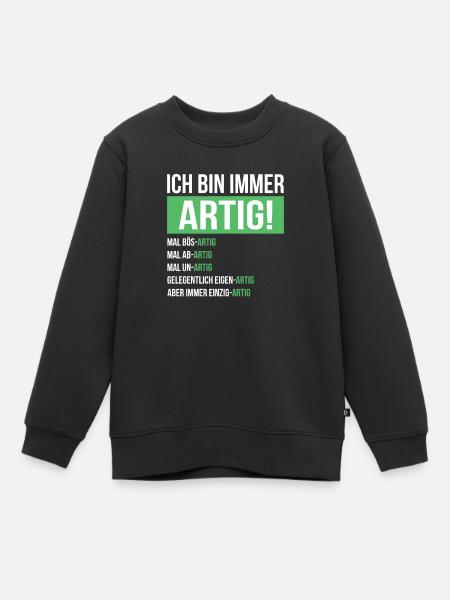 Lustig - Kinder Premium Organic Sweatshirt - Schwarz