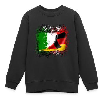 Italienisch deutsche Freundschaft Freunde Flagge - Kinder Premium Organic Sweatshirt - Schwarz - Vorne - AI Model Kid Female (0cm)