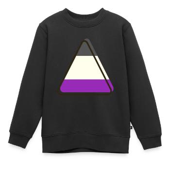 Triangle asexuel - Sweat Premium enfant bio - noir - Devant - AI Model Kid Female (0cm)