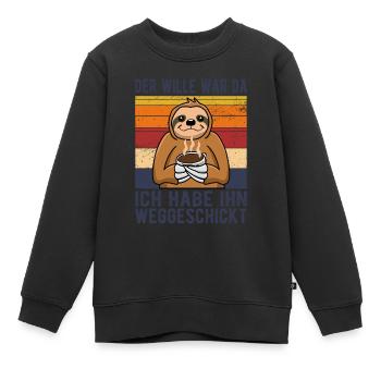 Der Wille war da ich habe ihn weggeschickt - Kinder Premium Organic Sweatshirt - Schwarz - Vorne - AI Model Kid Female (0cm)