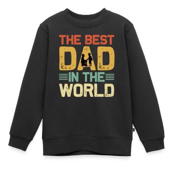 Bester Vater der Welt - Kinder Premium Organic Sweatshirt - Schwarz - Vorne - AI Model Kid Female (0cm)