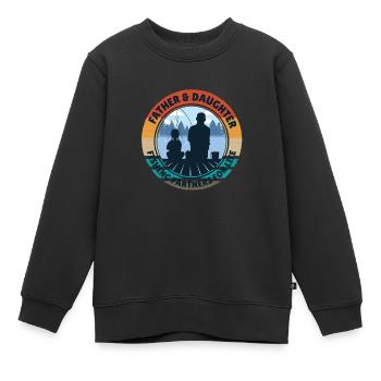 Vater und Tochter - Kinder Premium Organic Sweatshirt - Schwarz - Vorne - AI Model Kid Female (0cm)