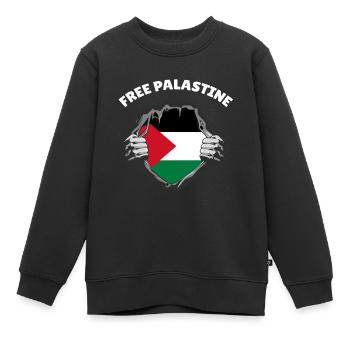 Free Palestine Palästinensische Palästina T-Shirt - Kinder Premium Organic Sweatshirt - Schwarz - Vorne - AI Model Kid Female (0cm)
