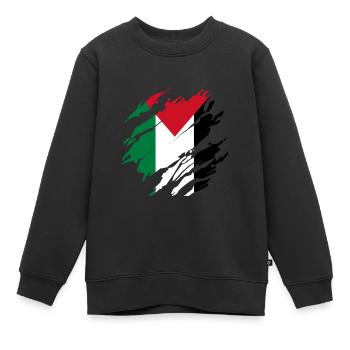 Gazastreifen Palestine Palästinensische Flagge - Kinder Premium Organic Sweatshirt - Schwarz - Vorne - AI Model Kid Female (0cm)