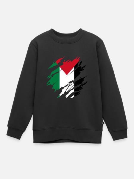 Gazastreifen Palestine Palästinensische Flagge - Kinder Premium Organic Sweatshirt - Schwarz