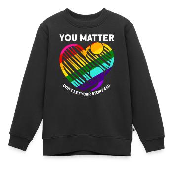 La conscience de la santé mentale - Sweat Premium enfant bio - noir - Devant - AI Model Kid Female (0cm)