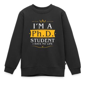 Ph.D. Student - Kinder Premium Organic Sweatshirt - Schwarz - Vorne - AI Model Kid Female (0cm)