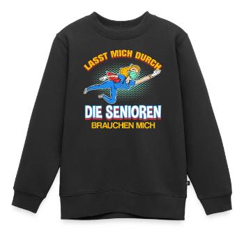 Lasst mich durch die Senioren brauchen mich - Kinder Premium Organic Sweatshirt - Schwarz - Vorne - AI Model Kid Female (0cm)