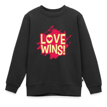 LOVE WINS LGBT Pride Gay Pride Month LGBTQ - Sweat Premium enfant bio - noir - Devant - AI Model Kid Female (0cm)