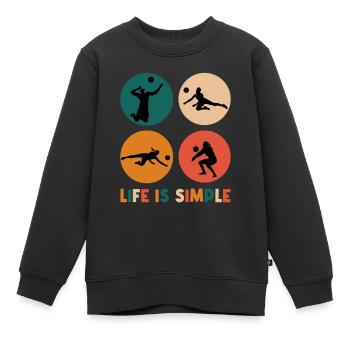 Beachvolleyball Volleyball Team Spieler - Kinder Premium Organic Sweatshirt - Schwarz - Vorne - AI Model Kid Female (0cm)