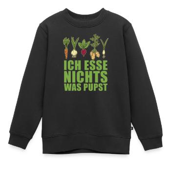Veggie Gemüse Vegetarisch Vegetarier - Kinder Premium Organic Sweatshirt - Schwarz - Vorne - AI Model Kid Female (0cm)