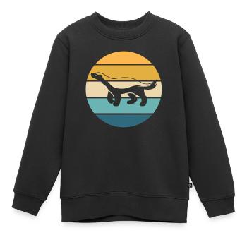 Retro Honigdachs Vintage Honigdachs - Kinder Premium Organic Sweatshirt - Schwarz - Vorne - AI Model Kid Female (0cm)
