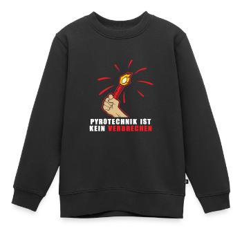 Pyrotechnik ist kein Verbrechen Pyro is no crime - Kinder Premium Organic Sweatshirt - Schwarz - Vorne - AI Model Kid Female (0cm)