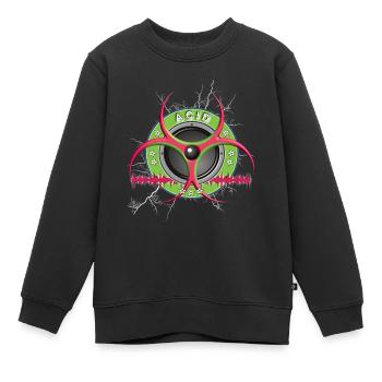 Acid Musique Techno - Sweat Premium enfant bio - noir - Devant - AI Model Kid Female (0cm)
